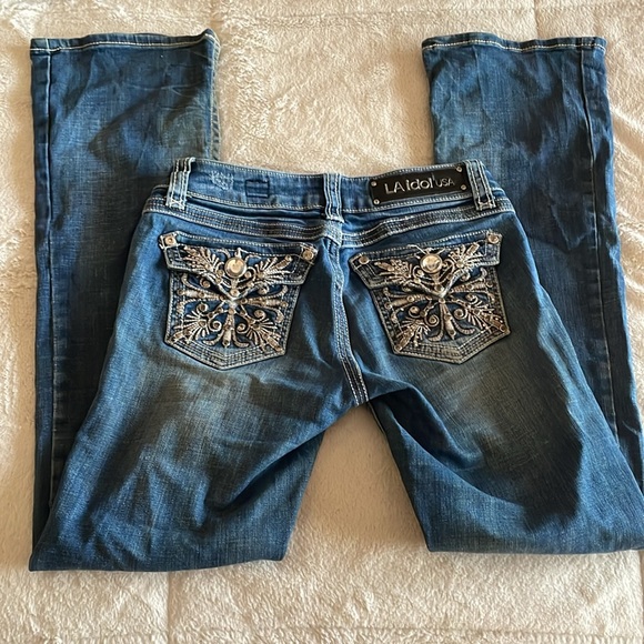 L.A. idol Denim - LA Idol USA Vintage Boot Cut Distressed Jeans